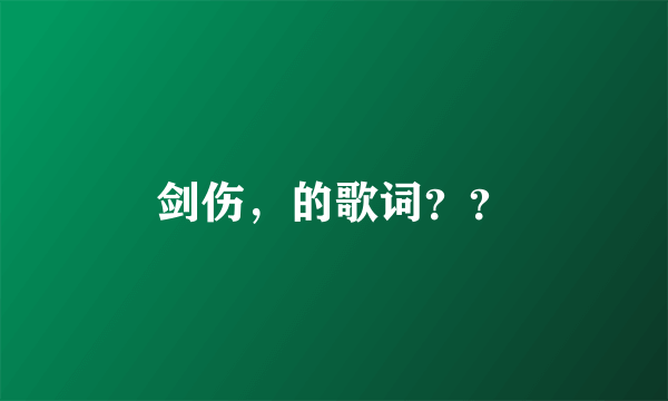 剑伤，的歌词？？