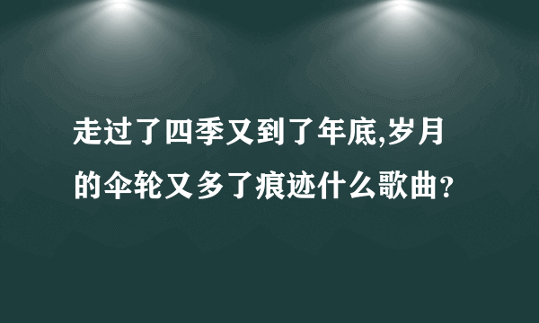 走过了四季又到了年底,岁月的伞轮又多了痕迹什么歌曲？