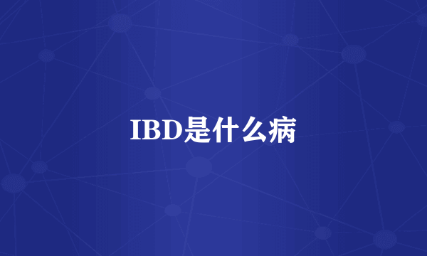 IBD是什么病