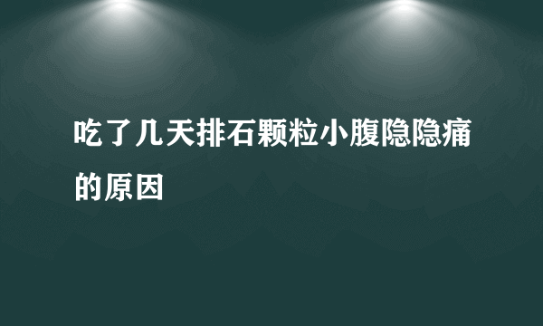 吃了几天排石颗粒小腹隐隐痛的原因