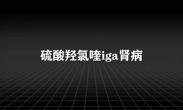 硫酸羟氯喹iga肾病