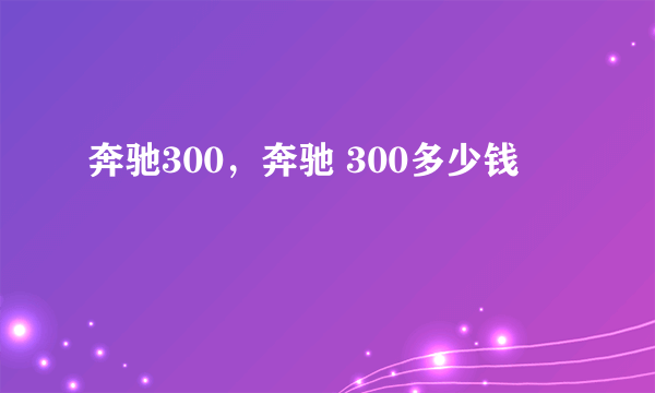 奔驰300，奔驰 300多少钱