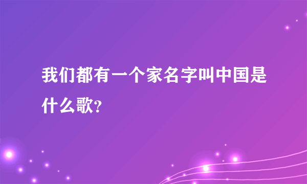 我们都有一个家名字叫中国是什么歌？