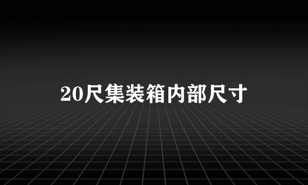 20尺集装箱内部尺寸