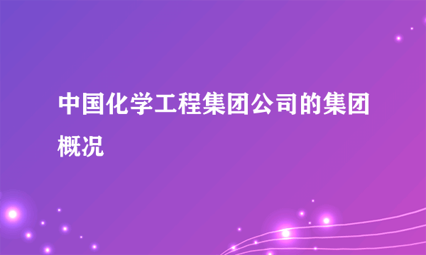 中国化学工程集团公司的集团概况