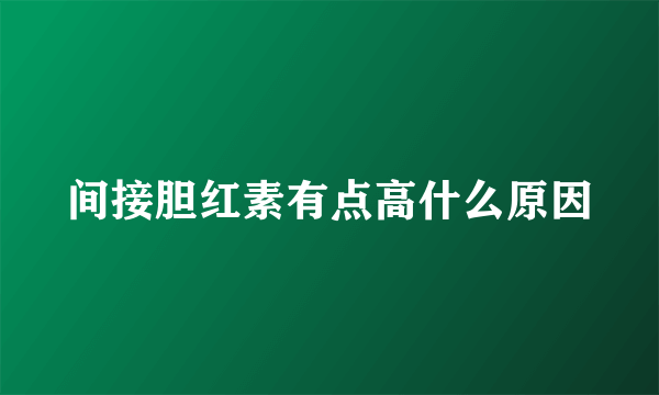 间接胆红素有点高什么原因