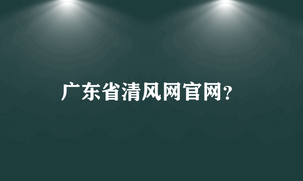 广东省清风网官网？