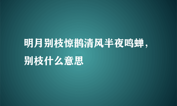 明月别枝惊鹊清风半夜鸣蝉，别枝什么意思