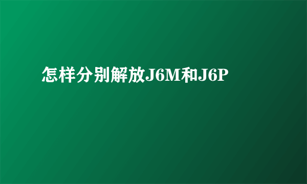 怎样分别解放J6M和J6P