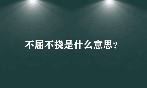 不屈不挠是什么意思？