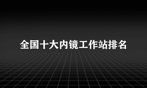 全国十大内镜工作站排名