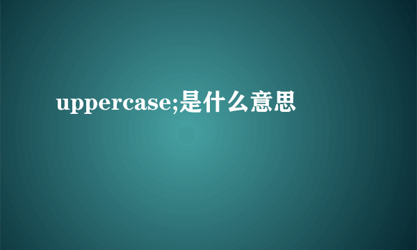 uppercase;是什么意思