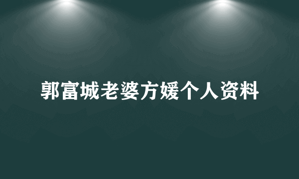 郭富城老婆方媛个人资料