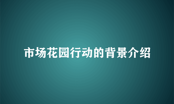 市场花园行动的背景介绍