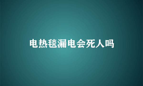 电热毯漏电会死人吗