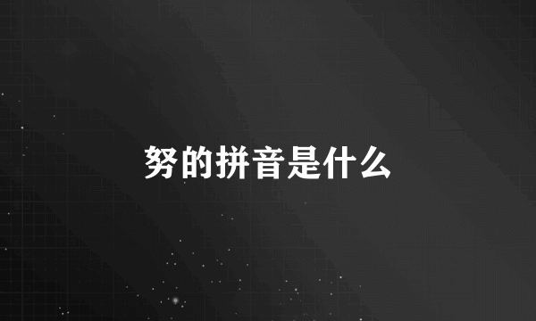 努的拼音是什么