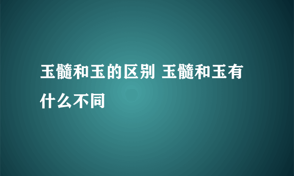 玉髓和玉的区别 玉髓和玉有什么不同