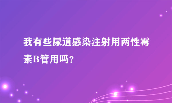 我有些尿道感染注射用两性霉素B管用吗？