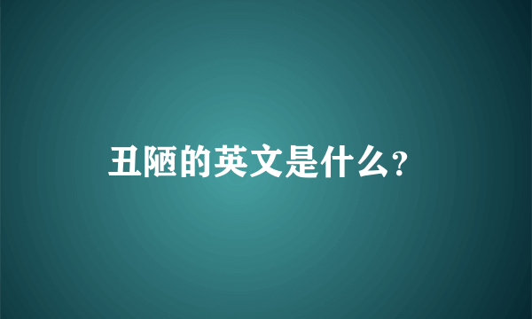 丑陋的英文是什么？