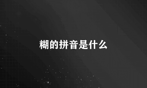 糊的拼音是什么