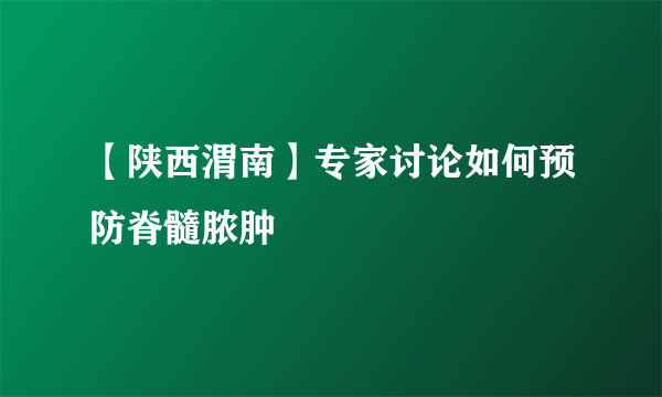 【陕西渭南】专家讨论如何预防脊髓脓肿