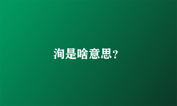 洵是啥意思？