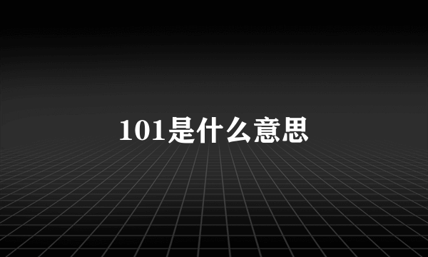 101是什么意思