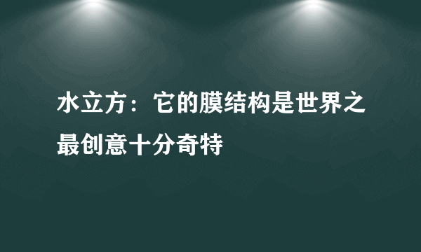 水立方：它的膜结构是世界之最创意十分奇特