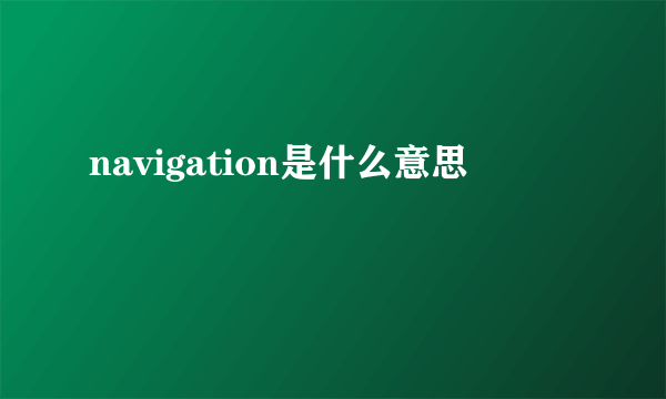 navigation是什么意思