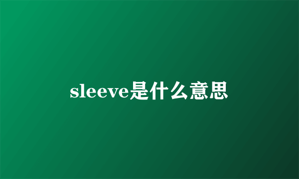 sleeve是什么意思