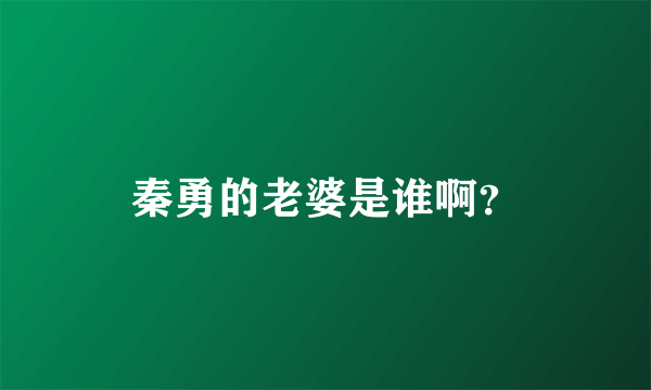 秦勇的老婆是谁啊？