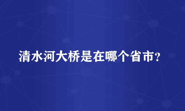 清水河大桥是在哪个省市？