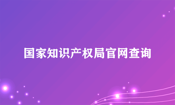 国家知识产权局官网查询