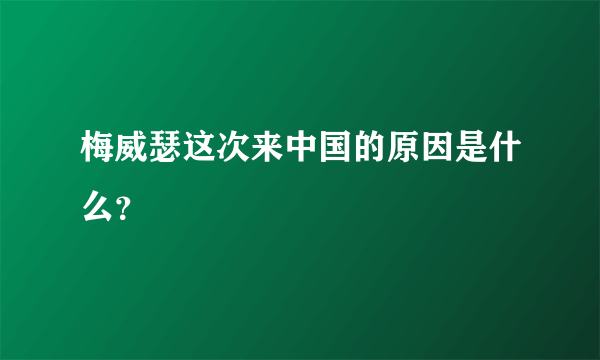 梅威瑟这次来中国的原因是什么？