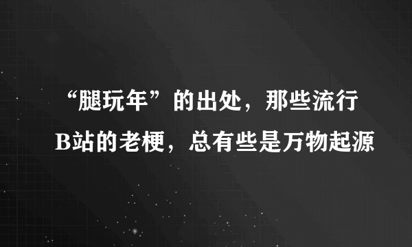 “腿玩年”的出处，那些流行B站的老梗，总有些是万物起源