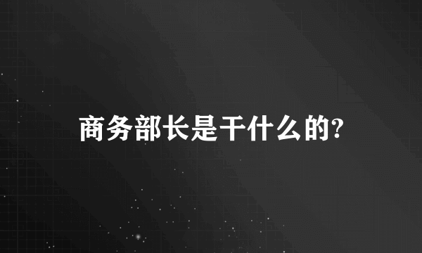 商务部长是干什么的?