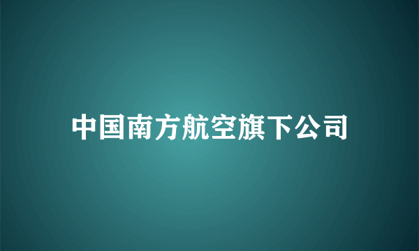 中国南方航空旗下公司