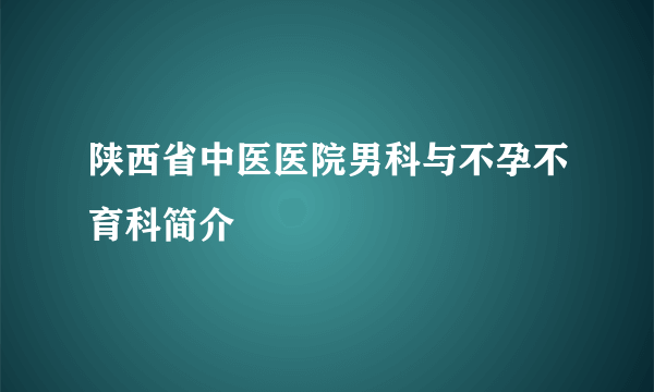 陕西省中医医院男科与不孕不育科简介