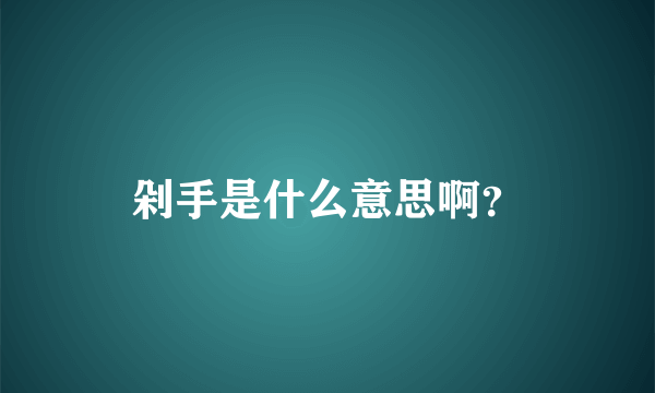 剁手是什么意思啊？