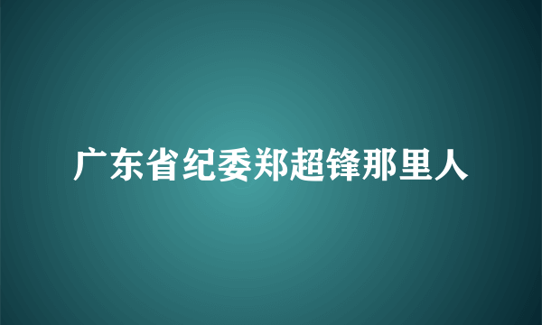 广东省纪委郑超锋那里人