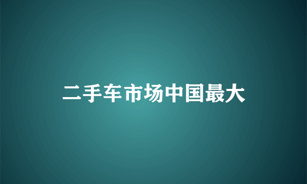 二手车市场中国最大