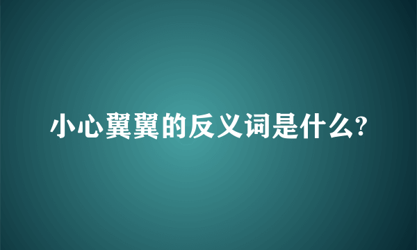 小心翼翼的反义词是什么?