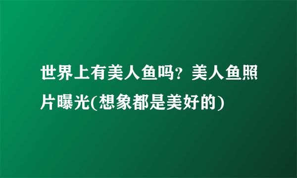 世界上有美人鱼吗？美人鱼照片曝光(想象都是美好的)