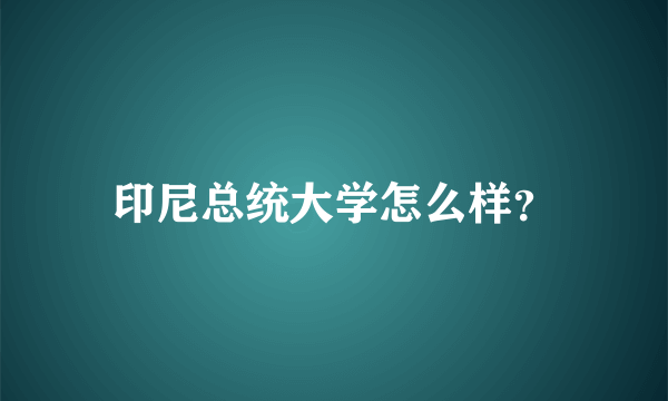 印尼总统大学怎么样？