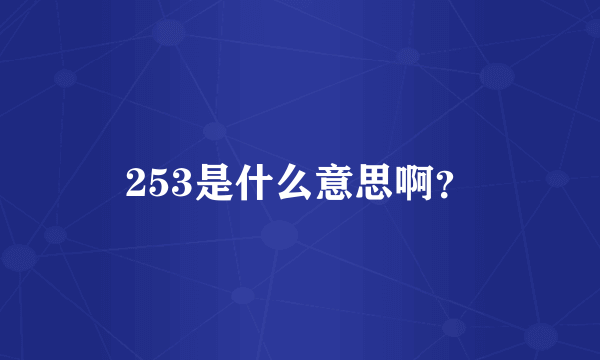 253是什么意思啊？