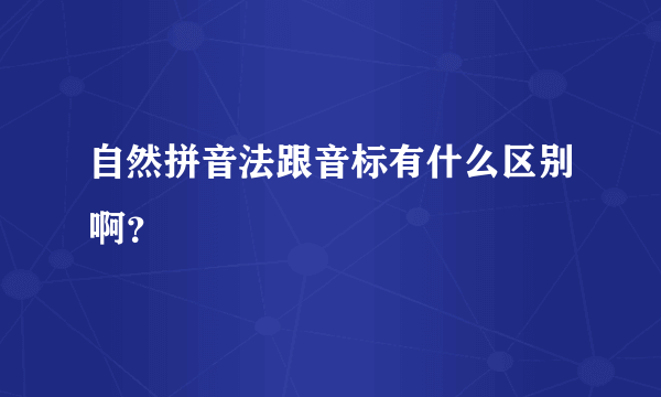 自然拼音法跟音标有什么区别啊？