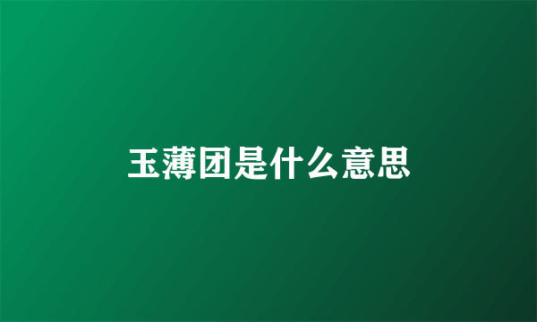 玉薄团是什么意思