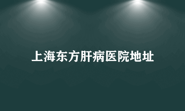 上海东方肝病医院地址