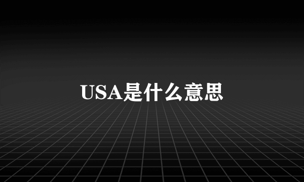 USA是什么意思