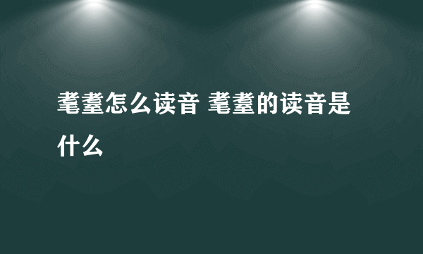 耄耋怎么读音 耄耋的读音是什么